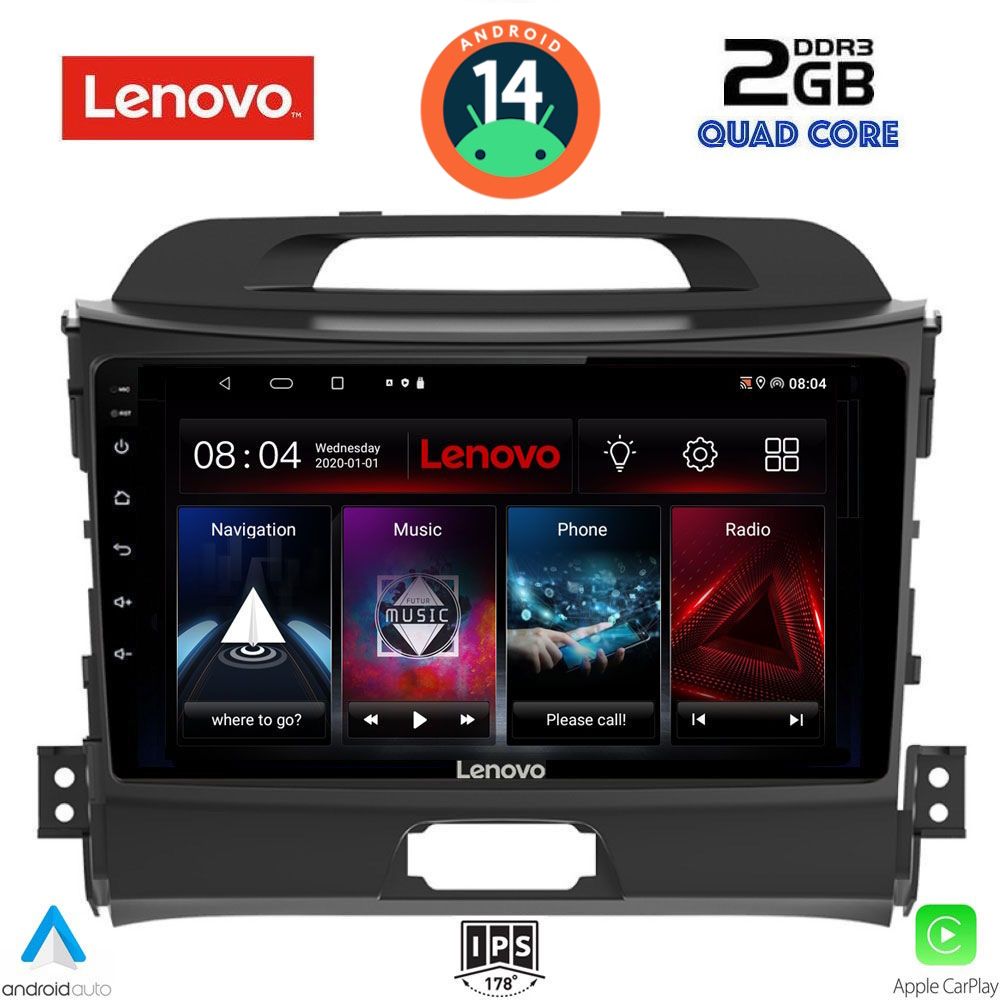 Βλησαρούλης Car Center - LENOVO LVD 2325_CPA (9inc) MULTIMEDIA TABLET for KIA SPORTAGE mod. 2010-2015