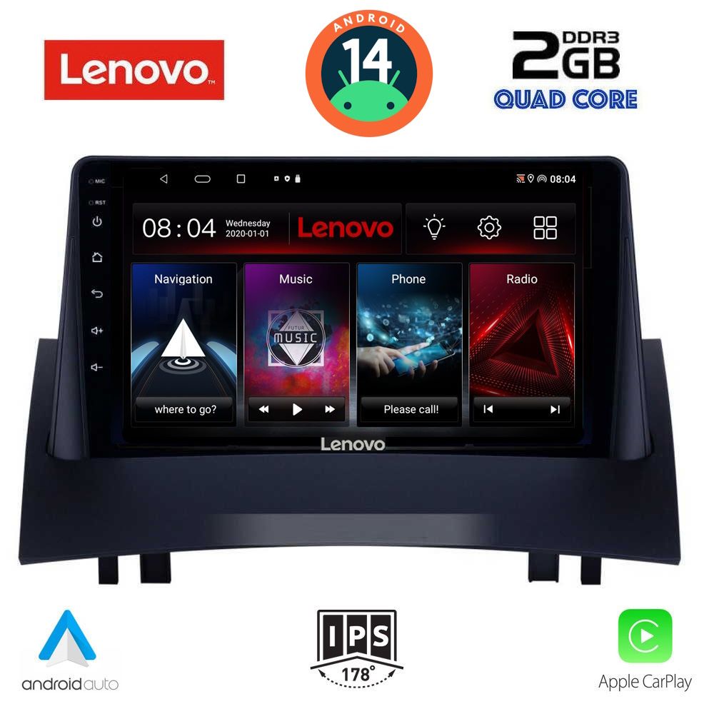 Βλησαρούλης Car Center - LENOVO LVD 2555_CPA (9inc) MULTIMEDIA TABLET for RENAULT MEGANE 2 mod. 2002-2008