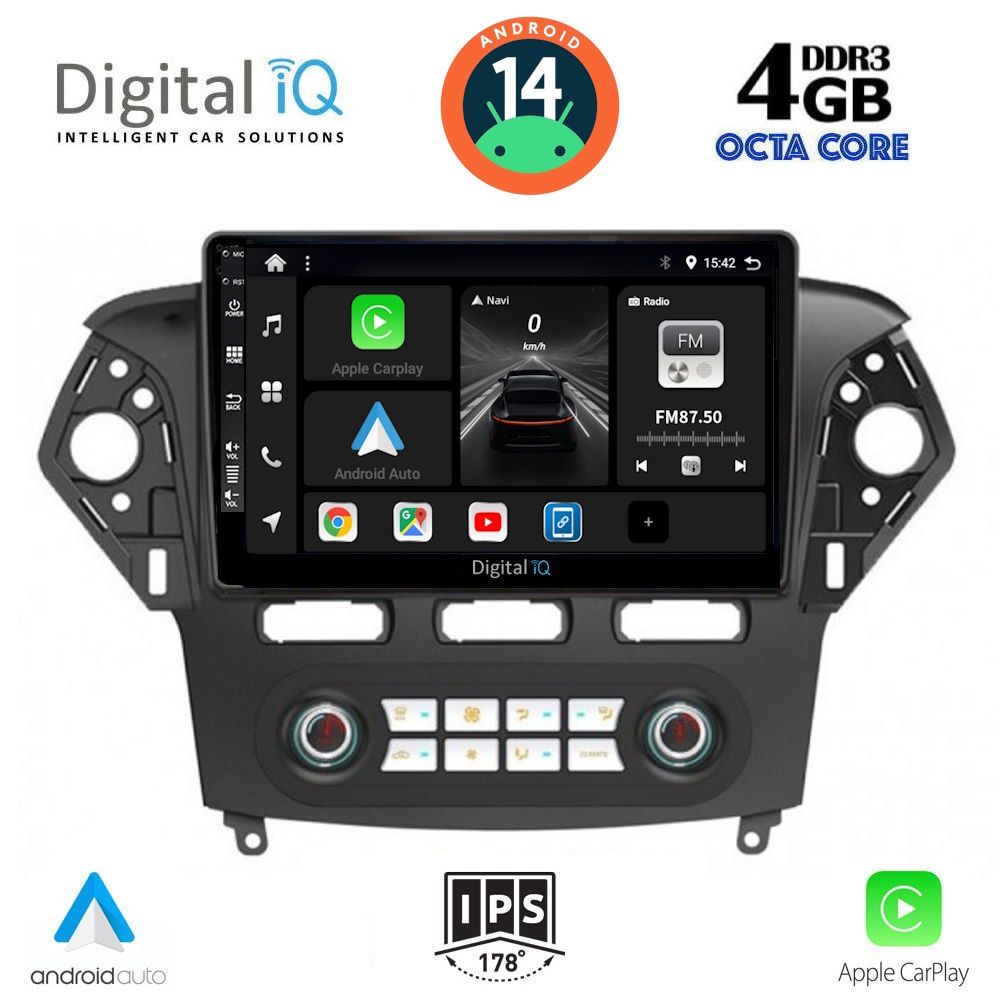 Βλησαρούλης Car Center - DIGITAL IQ BXF 6163_CPAA CLIMA (10inc) MULTIMEDIA TABLET for FORD MONDEO mod. 2011-2013