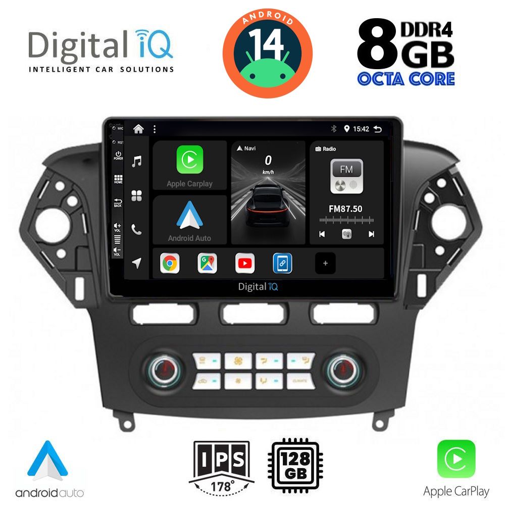Βλησαρούλης Car Center - DIGITAL IQ BXF 7163_CPAA CLIMA (10inc) MULTIMEDIA TABLET for FORD MONDEO mod. 2011-2013