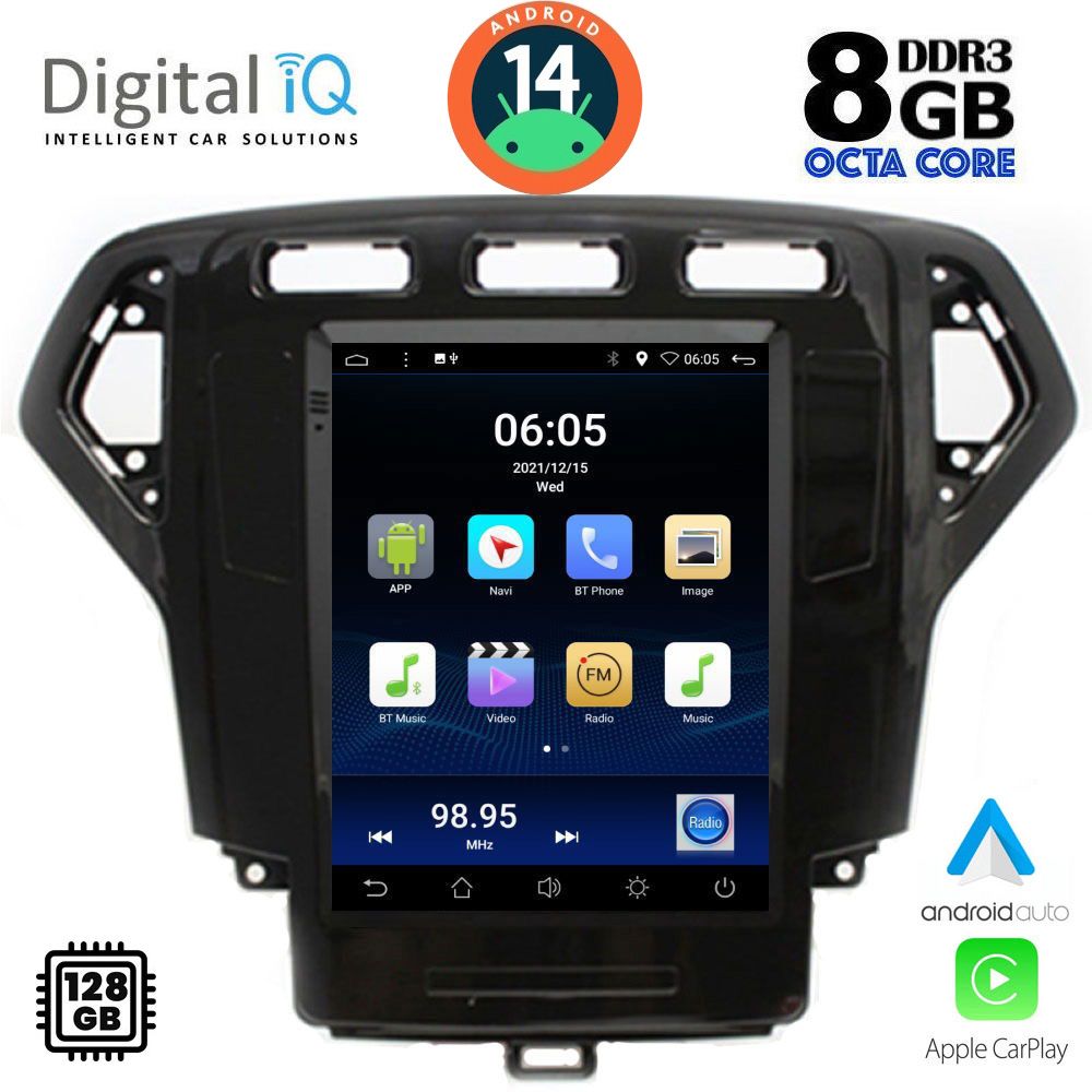 Βλησαρούλης Car Center - DIGITAL IQ BXF 7957_CPAA TESLA STYLE for FORD MONDEO mod. 2007-2010