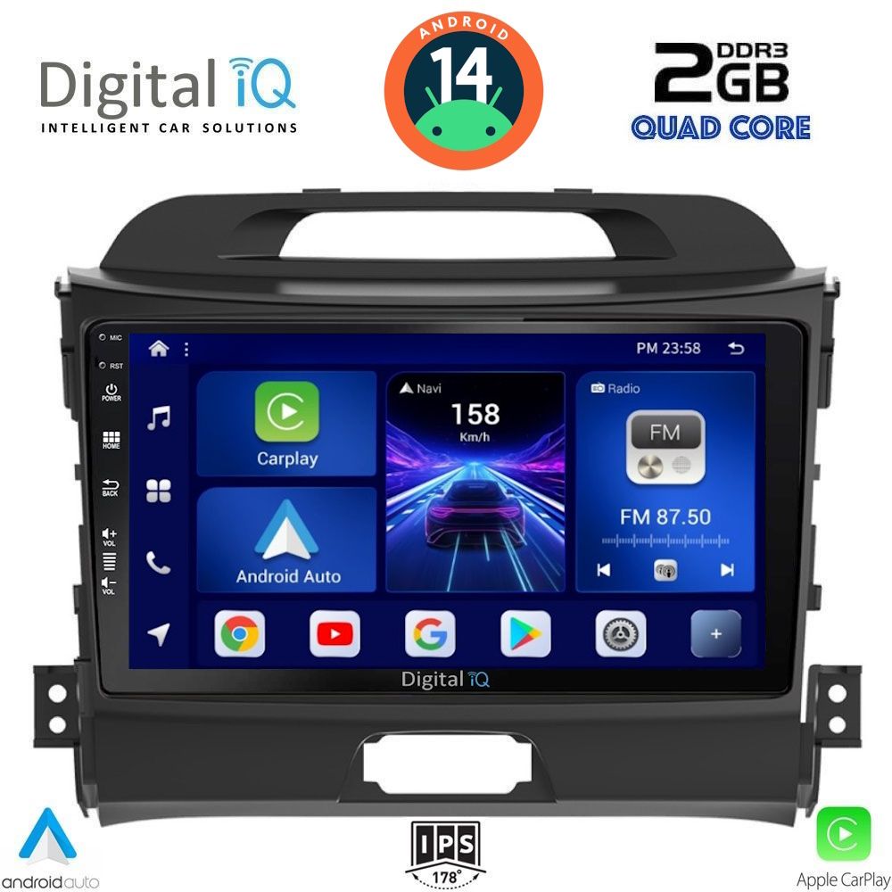 Βλησαρούλης Car Center - DIGITAL IQ BXC 3325_CPAA (9inc) MULTIMEDIA TABLET for KIA SPORTAGE mod. 2010-2015
