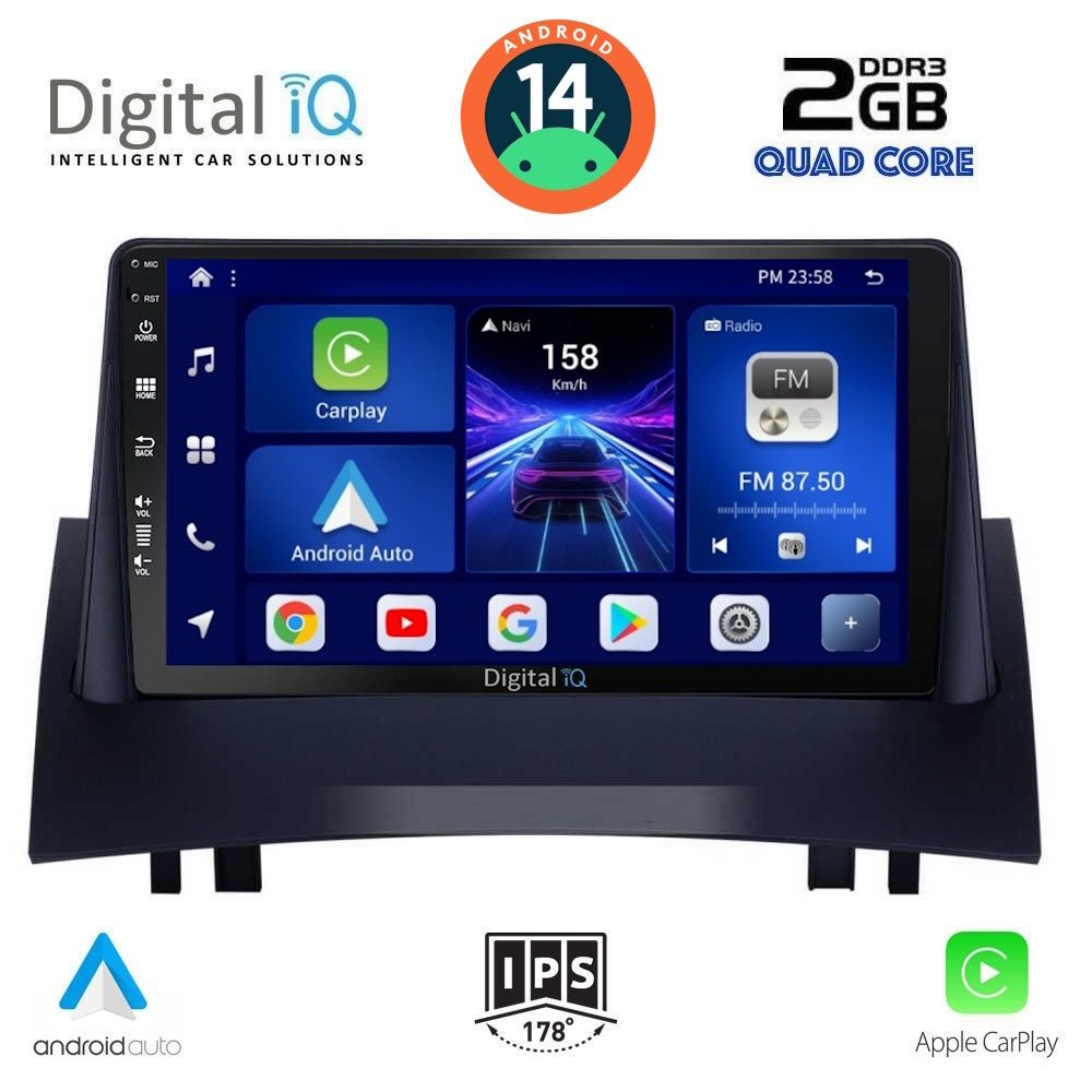 Βλησαρούλης Car Center - DIGITAL IQ BXC 3555_CPAA (9inc) MULTIMEDIA TABLET for RENAULT MEGANE 2 mod. 2002-2008
