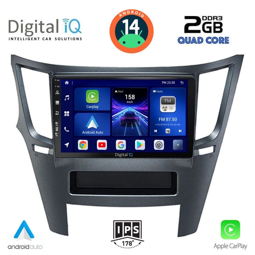 Βλησαρούλης Car Center - DIGITAL IQ BXC 3667_CPAA (9inc) MULTIMEDIA TABLET for SUBARU LEGACY – OUTBACK mod. 2009-2014