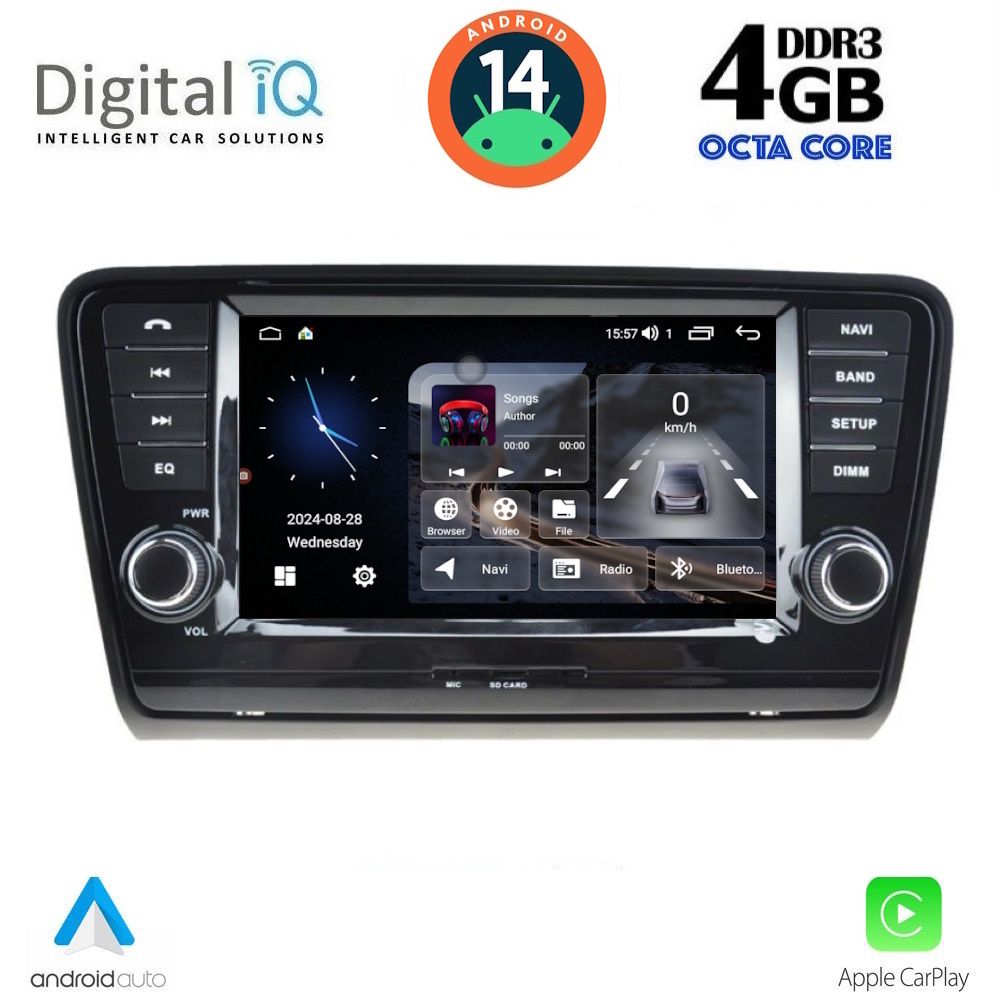 Βλησαρούλης Car Center - DIGITAL IQ MSG 406_CPA (8” DECK) MULTIMEDIA SYSTEM for SKODA OCTAVIA 7 mod. 2013-2021