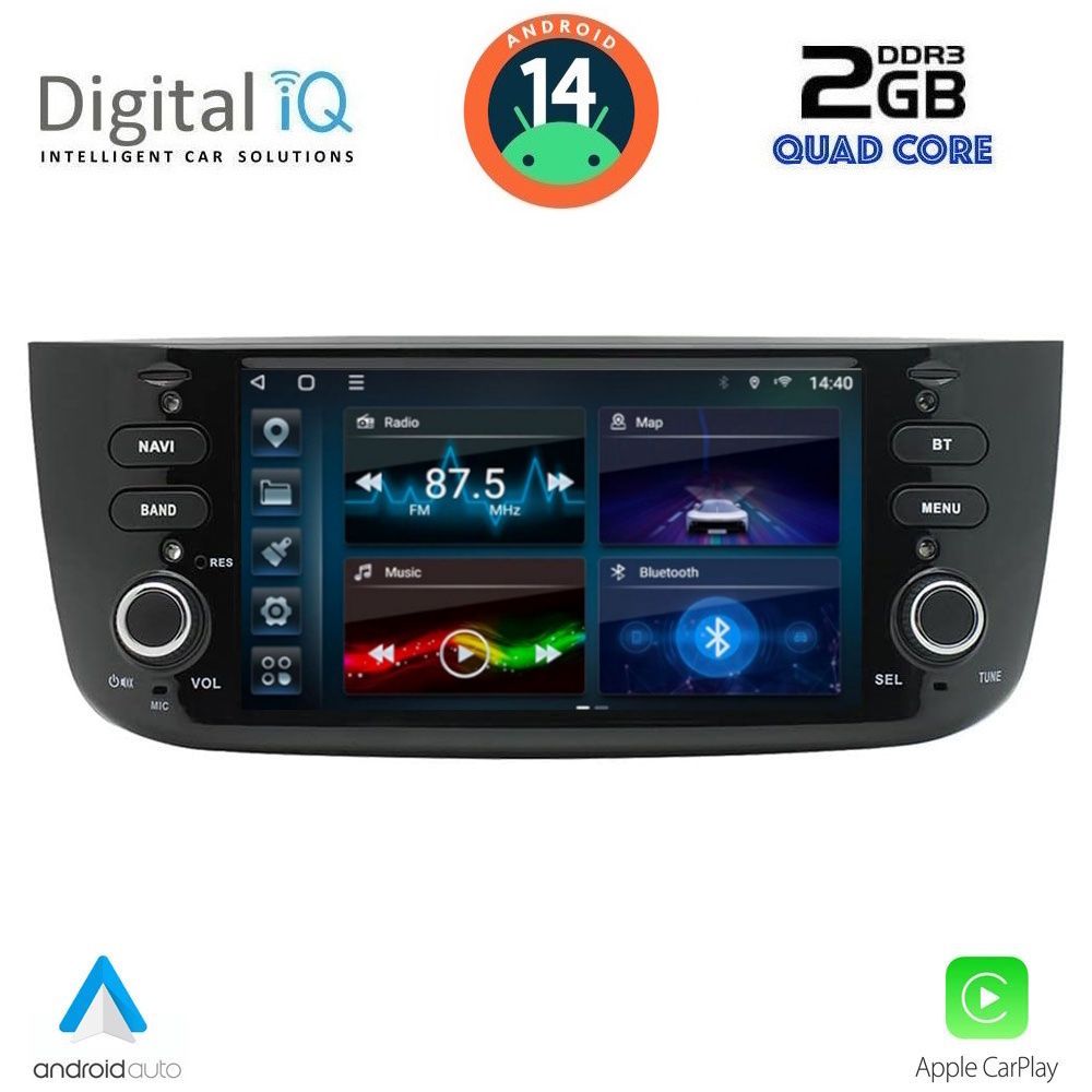 Βλησαρούλης Car Center - DIGITAL IQ BLD 264_CPA (7" DECK) MULTIMEDIA SYSTEM for FIAT GRANDE PUNTO mod. 2012> – EVO mod. 2009>