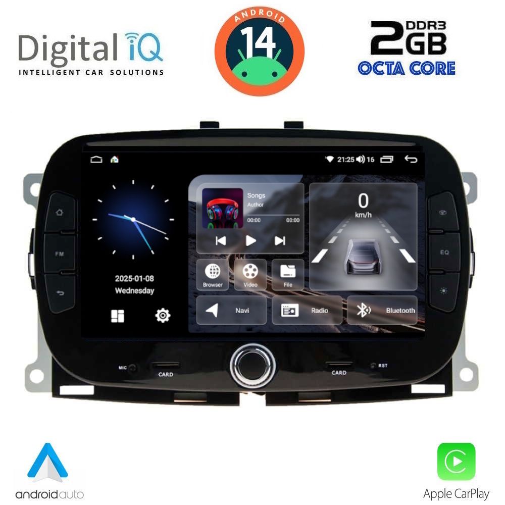 Βλησαρούλης Car Center - DIGITAL IQ BLF 398_CPA (7" DECK) MULTIMEDIA SYSTEM for FIAT 500 mod. 2016>
