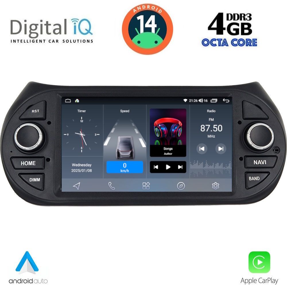 Βλησαρούλης Car Center - DIGITAL IQ BLD 092_CPA (7" DECK) MULTIMEDIA for CT NEMO – FT FIORINO-QUBO – PG BIPPER mod. 2008>