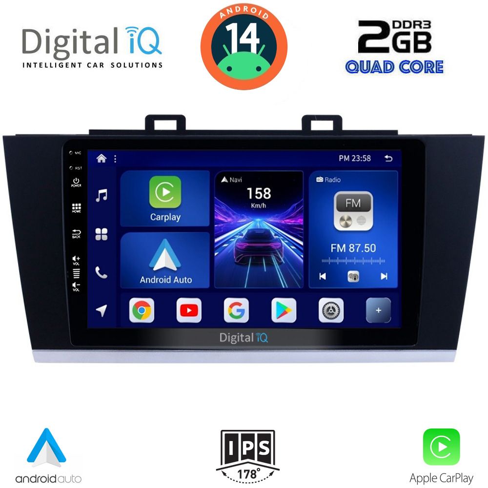 Βλησαρούλης Car Center - DIGITAL IQ BXC 3668_CPAA (9inc) MULTIMEDIA TABLET for SUBARU LEGACY – OUTBACK mod. 2014-2019