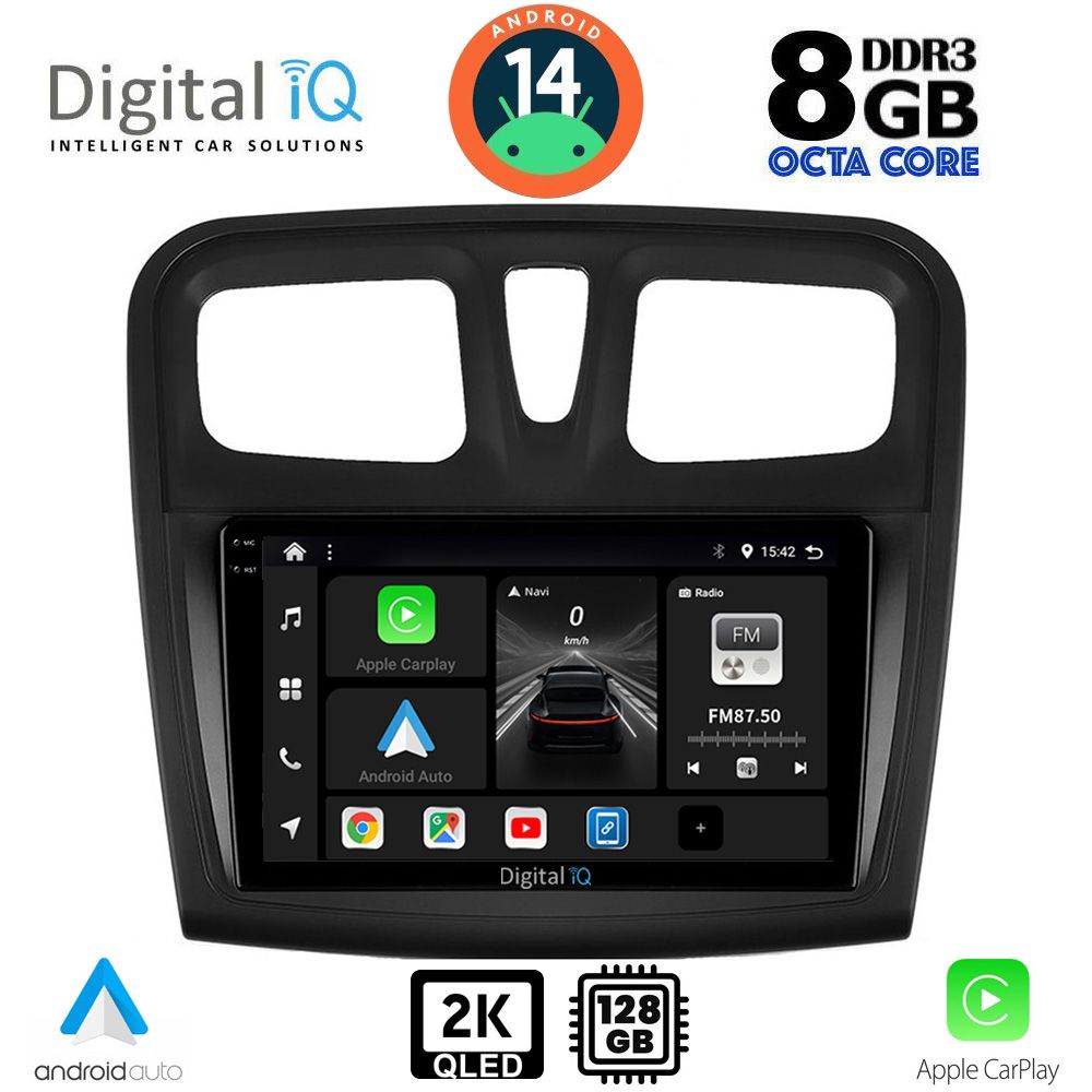 Βλησαρούλης Car Center - DIGITAL IQ BXF 11108SQ_CPAA (9inc) MULTIMEDIA TABLET for DACIA LOGAN – SANDERO mod. 2012-2019