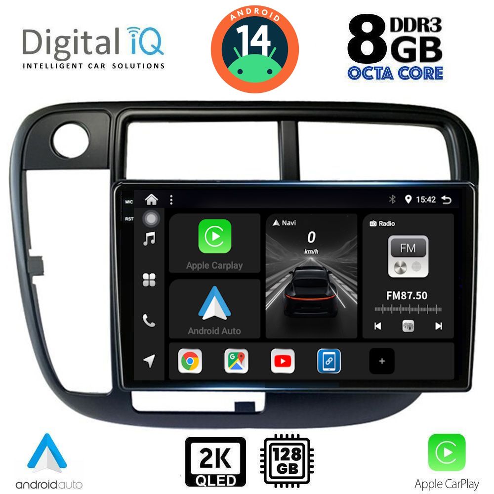 Βλησαρούλης Car Center - DIGITAL IQ BXF 11186_CPAA CLIMA (9inc) MULTIMEDIA TABLET for HONDA CIVIC mod. 1995-2001