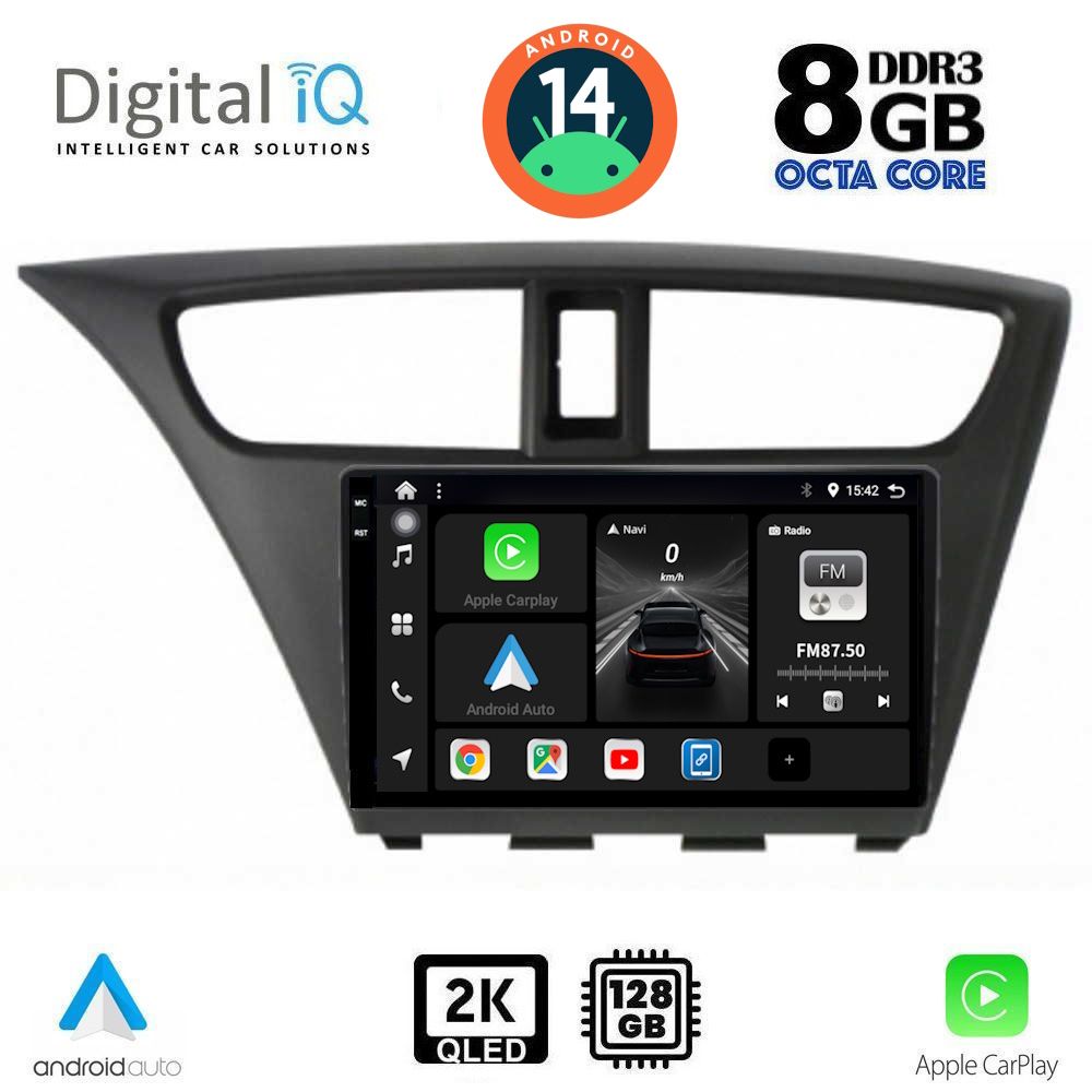 Βλησαρούλης Car Center - DIGITAL IQ BXF 11190_CPAA (9inc) MULTIMEDIA TABLET for HONDA CIVIC mod. 2012-2016