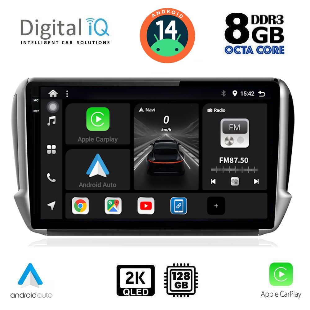 Βλησαρούλης Car Center - DIGITAL IQ BXF 11508_CPAA (10inc) MULTIMEDIA TABLET for PEUGEOT 208-2008 mod. 2012-2021
