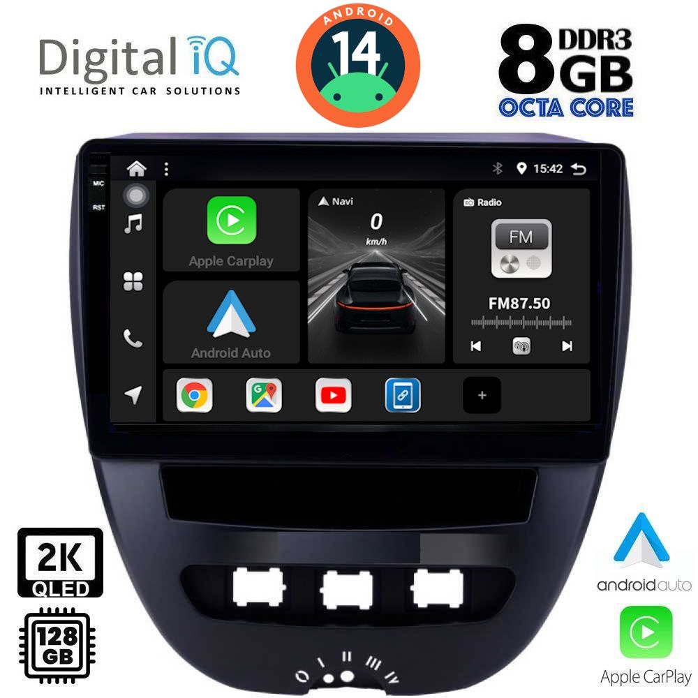 Βλησαρούλης Car Center - DIGITAL IQ BXF 11707_CPAA (10inc) MULTIMEDIA TABLET for CITROEN C1-PEUGEOT 107-TOYOTA AYGO mod. 2005-2014