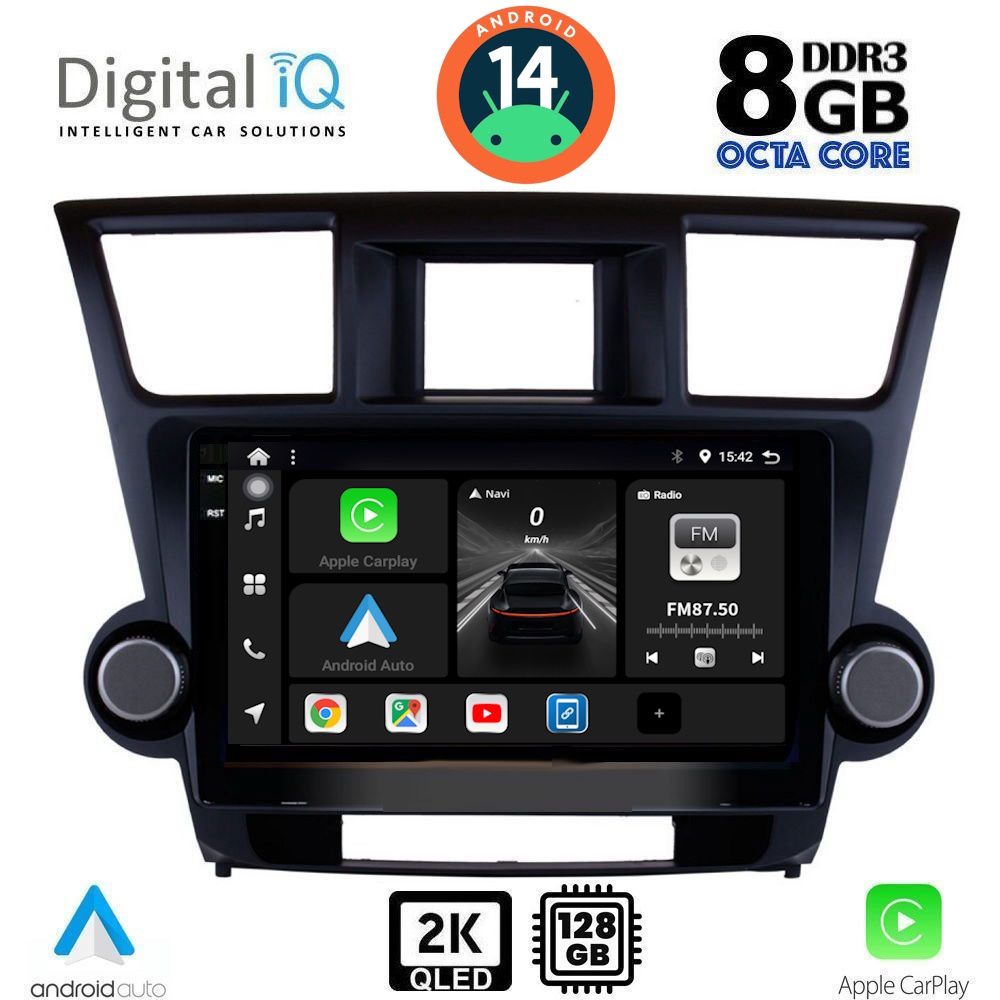 Βλησαρούλης Car Center - DIGITAL IQ BXF 11719_CPAA (10inc) MULTIMEDIA TABLET for TOYOTA HIGHLANDER mod. 2008-2015
