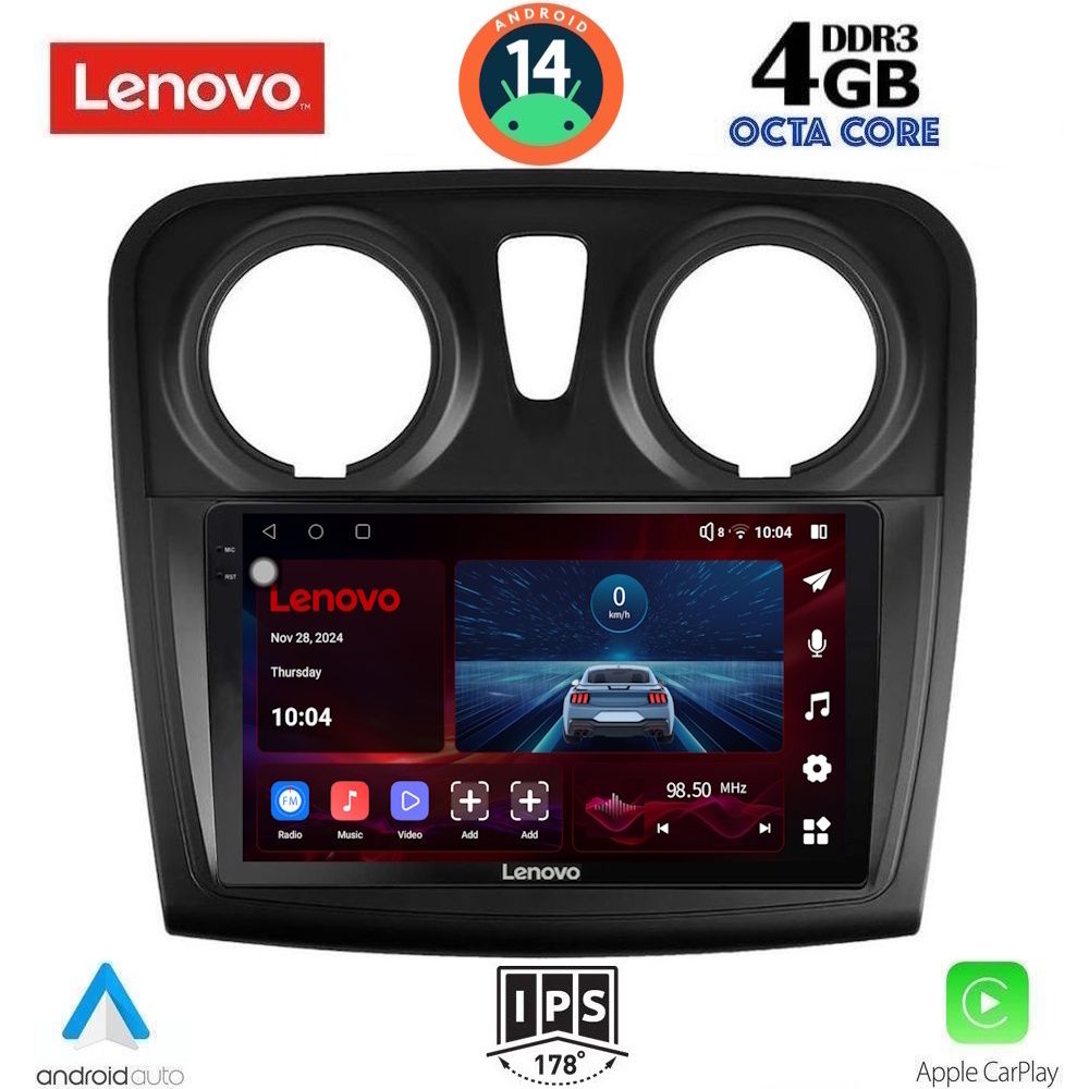 Βλησαρούλης Car Center - LENOVO SSV 8108_CPA (9inc) MULTIMEDIA TABLET for DACIA LOGAN – SANDERO mod. 2012-2019