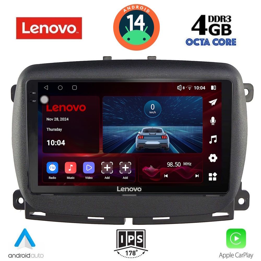 Βλησαρούλης Car Center - LENOVO SSV 8131_CPA (9inc) MULTIMEDIA TABLET for FIAT 500 mod. 2016>
