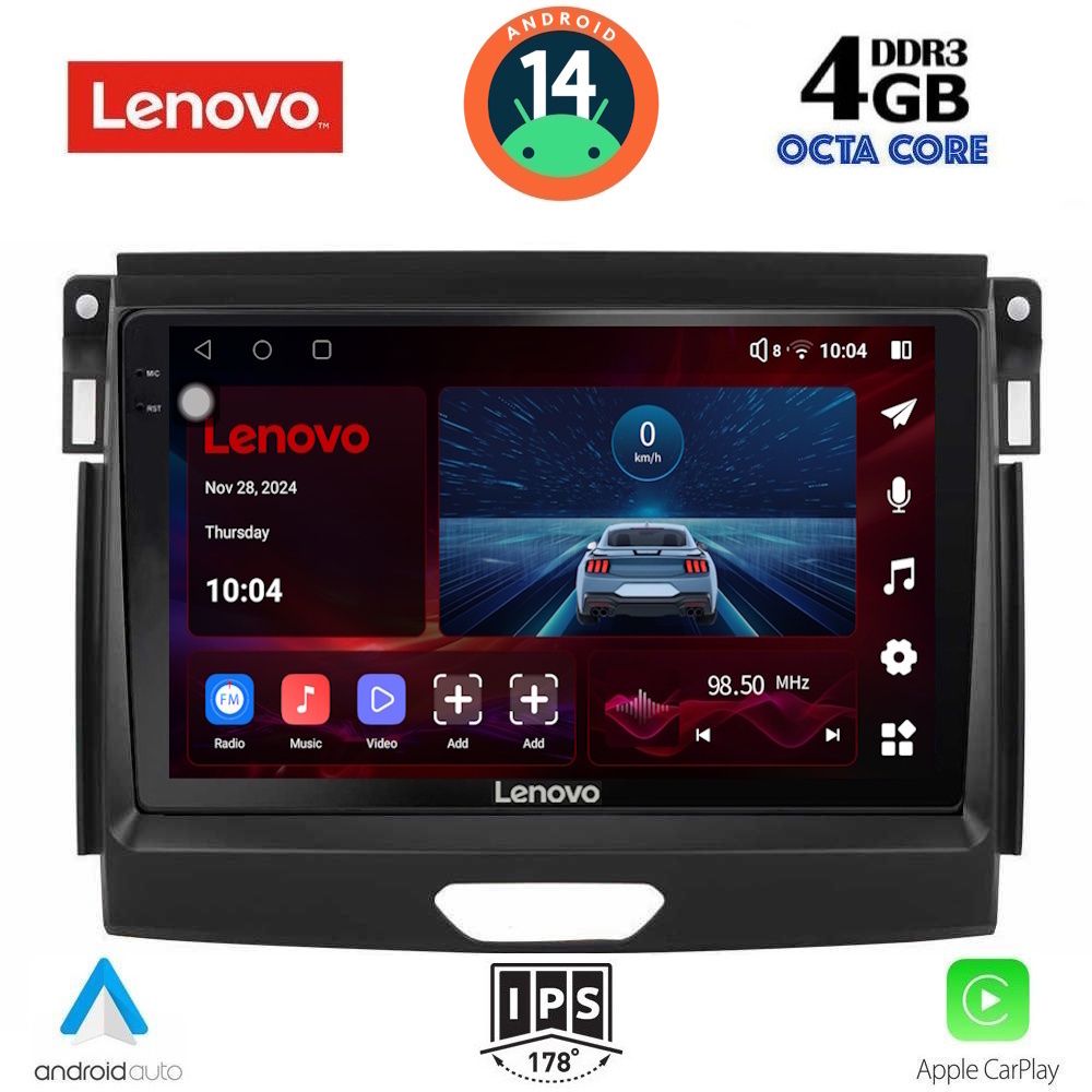 Βλησαρούλης Car Center - LENOVO SSV 8172_CPA (9inc) MULTIMEDIA TABLET for FORD RANGER mod. 2015-2018
