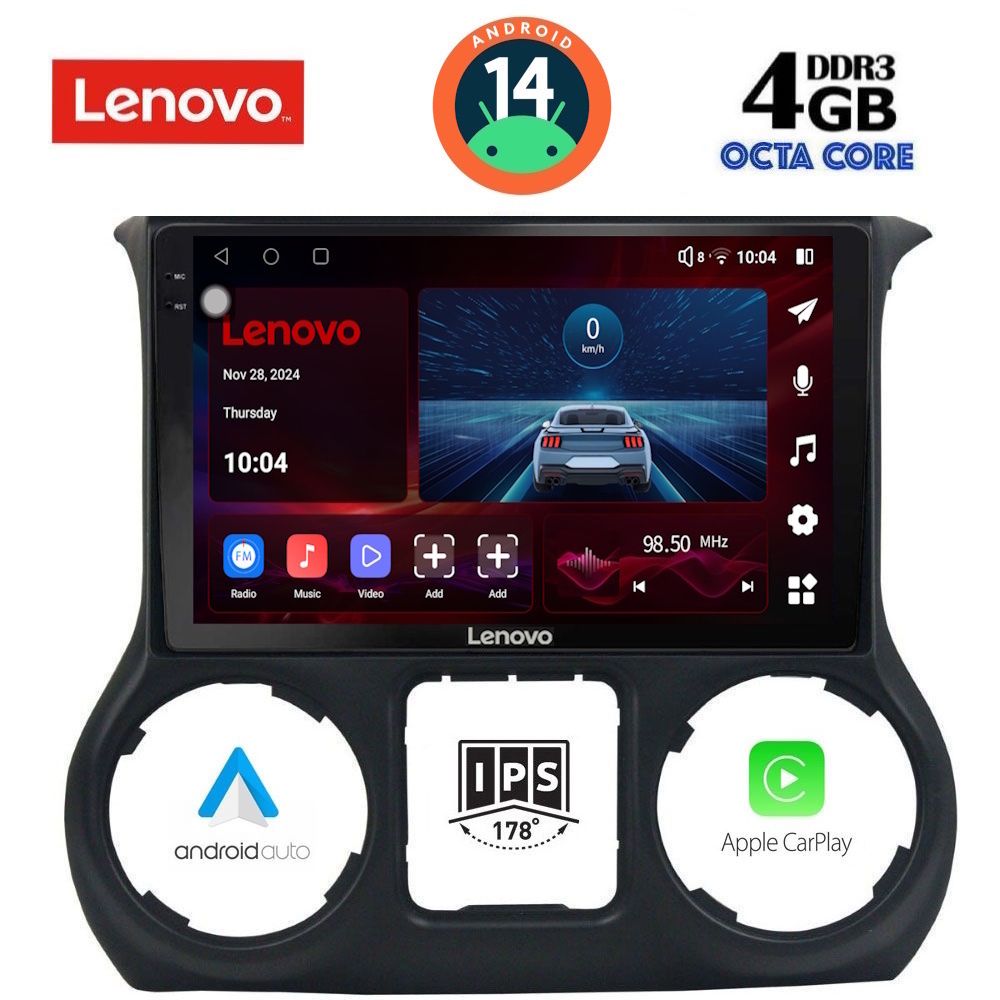 Βλησαρούλης Car Center - LENOVO SSV 8295_CPA (10inc) MULTIMEDIA TABLET for JEEP WRANGLER  mod. 2011-2014