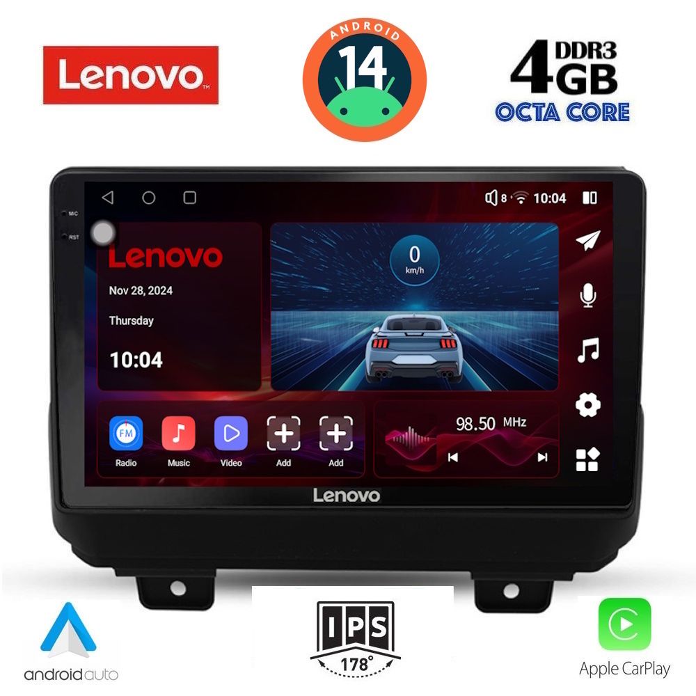 Βλησαρούλης Car Center - LENOVO SSV 8298_CPA (9inc) MULTIMEDIA TABLET for JEEP WRANGLER mod. 2018>