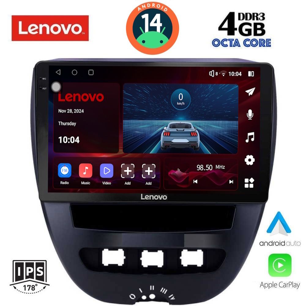 Βλησαρούλης Car Center - LENOVO SSV 8707_CPA (10inc) MULTIMEDIA TABLET for CITROEN C1-PEUGEOT 107-TOYOTA AYGO mod. 2005-2014