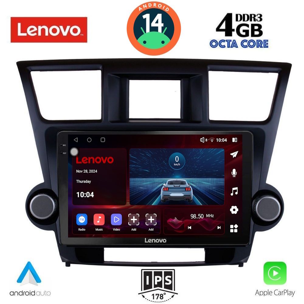 Βλησαρούλης Car Center - LENOVO SSV 8719_CPA (9inc) MULTIMEDIA TABLET for TOYOTA HIGHLANDER mod. 2008-2015
