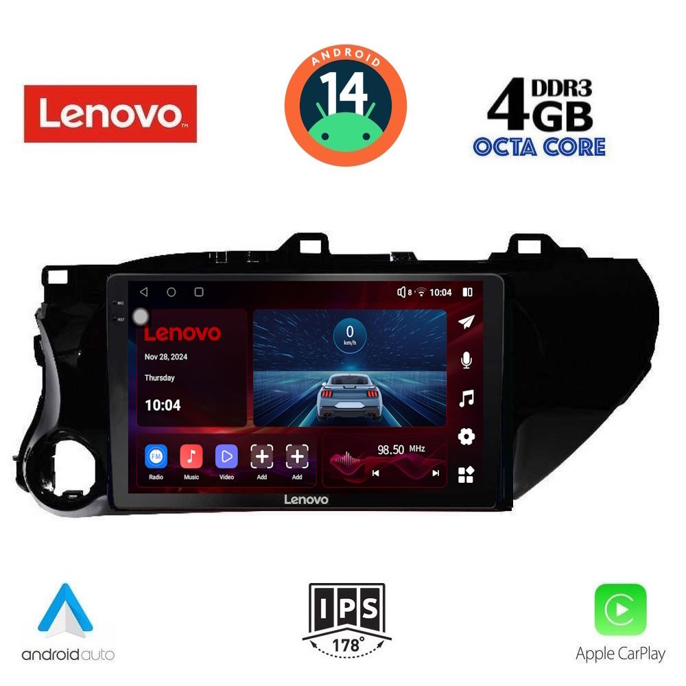 Βλησαρούλης Car Center - LENOVO SSV 8721_CPA (10inc) MULTIMEDIA TABLET for TOYOTA HILUX mod. 2017>