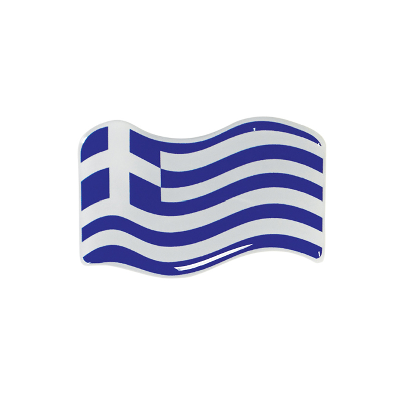 Βλησαρούλης Car Center - Αυτοκόλλητο Αυτοκινήτου Ελληνική Κυματιστή Σημαία 6,8cm x 4cm Με Επικάλυψη Σμάλτου 1 Τεμάχιο 20025