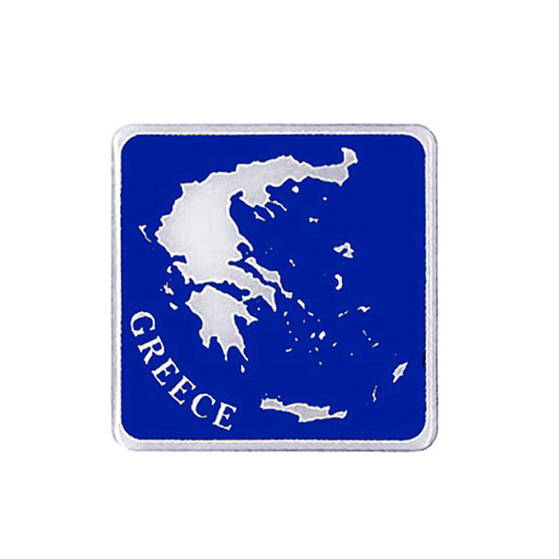 Βλησαρούλης Car Center - Αυτοκόλλητο Αυτοκινήτου Ελληνικός Χάρτης ΄΄Greece&apos;&apos; 7.8cm x 7.8cm Με Επικάλυψη Σμάλτου 1 Τεμάχιο 20027