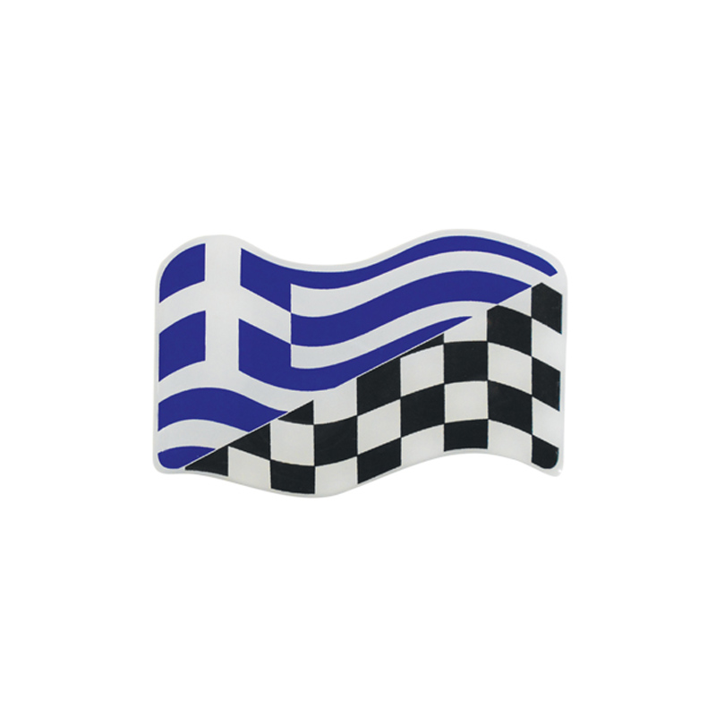 Βλησαρούλης Car Center - Αυτοκόλλητο Αυτοκινήτου Ελληνική-Αγωνιστική Κυματιστή Σημαία 7,6cm x 5cm Με Επικάλυψη Σμάλτου 1 Τεμάχιο 20932
