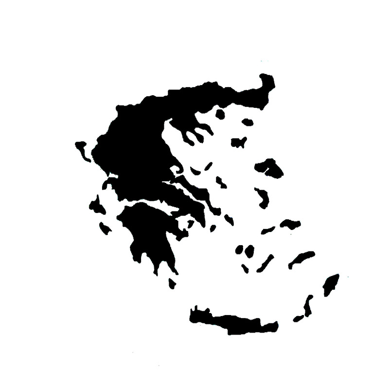 Βλησαρούλης Car Center - Αυτοκόλλητο Αυτοκινήτου "Χάρτης Ελλάδας&apos;&apos; Μικρός 11cm x 9cm Μαύρος 1 Τεμάχιο 20997