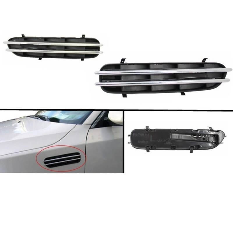 Βλησαρούλης Car Center - Πλαινές Γρίλιες Φτερών Για Bmw 5 E60 03-10 M5 Look Μαύρο / Χρώμιο 2 Τεμάχια