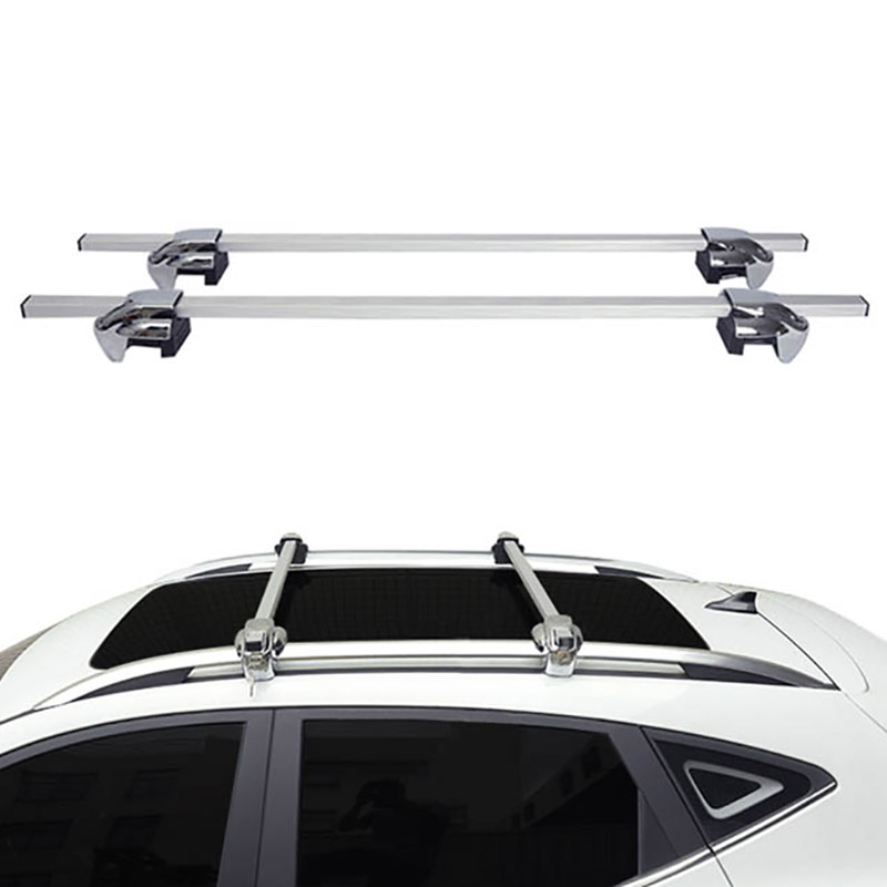 Βλησαρούλης Car Center - Μπάρες Οροφής Αλουμινίου Railing System 123cm Ασημί Με Ασημί Καπάκια (Hj-Rb013) 2 Τεμάχια