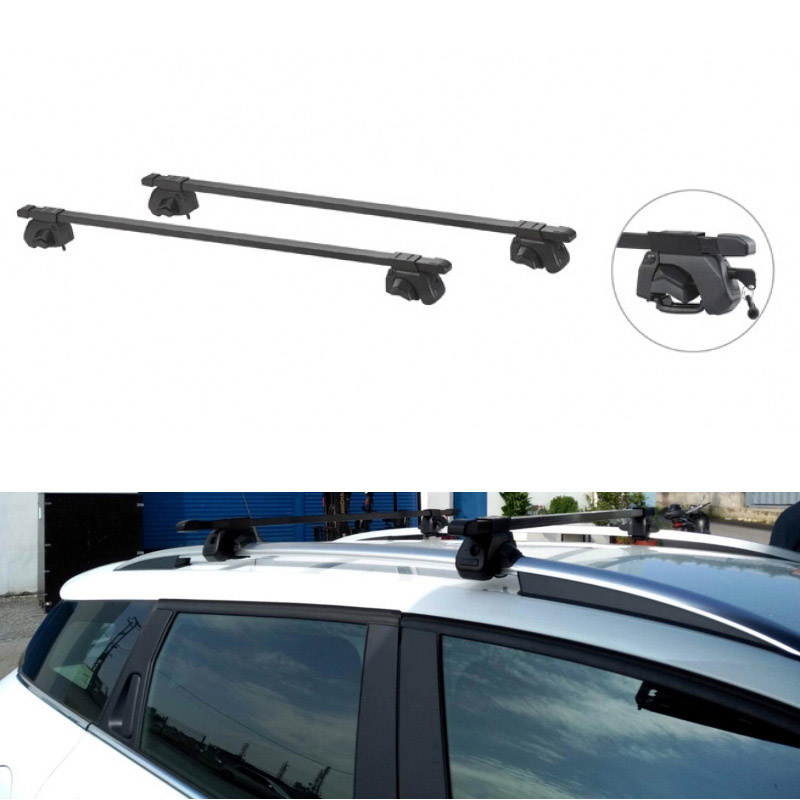 Βλησαρούλης Car Center - Μπάρες Οροφής Σιδερένιες Universal 125cm Railing System Σετ Με Πόδια Και Κλειδαριά 28006 2 Τεμάχια