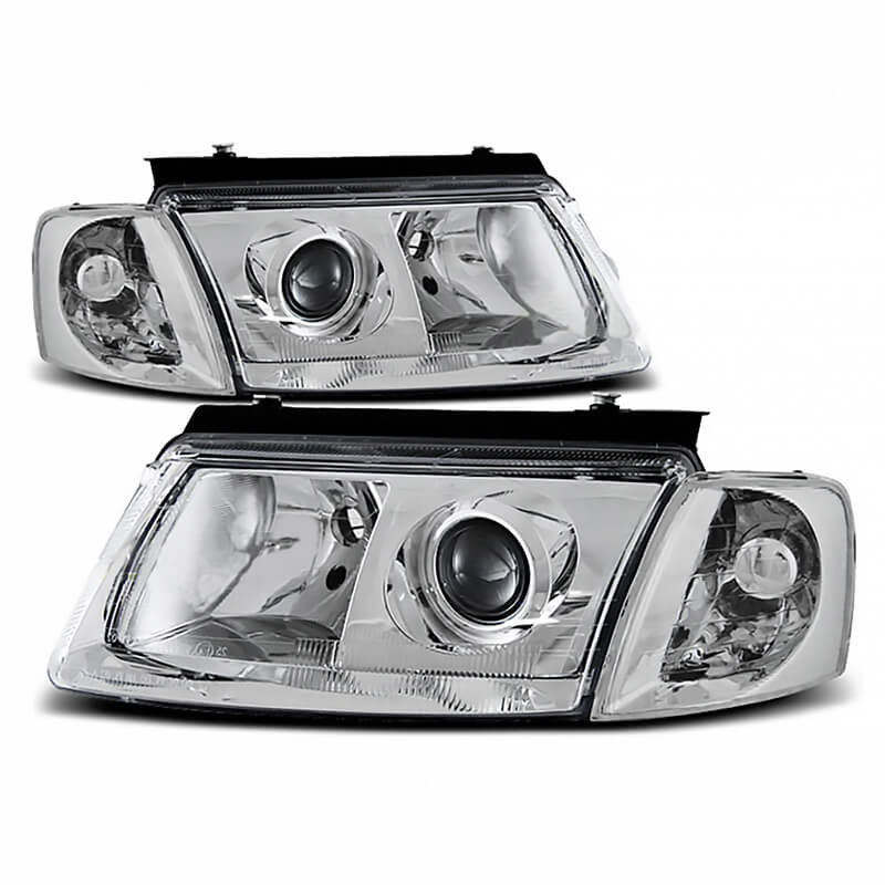 Βλησαρούλης Car Center - Μπροστινά Φανάρια Set Για Vw Passat 3B 96-00 Projectors Χρωμίου H7/H7 Depo