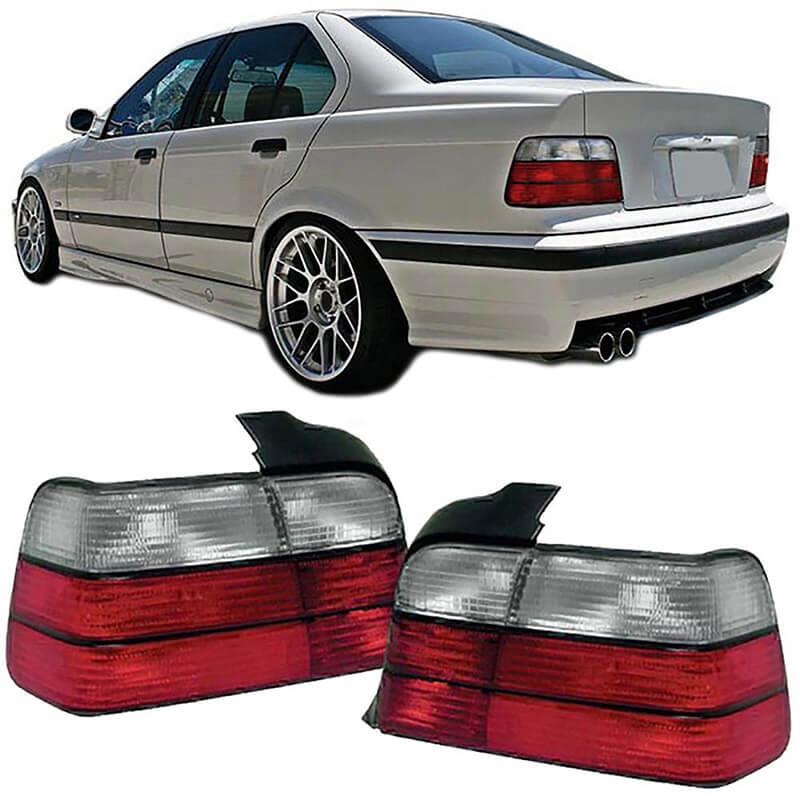 Βλησαρούλης Car Center - Πισινά Φανάρια Set Για Bmw 3 E36 Sedan 90-99 M3 Look Κόκκινο/Άσπρο Depo