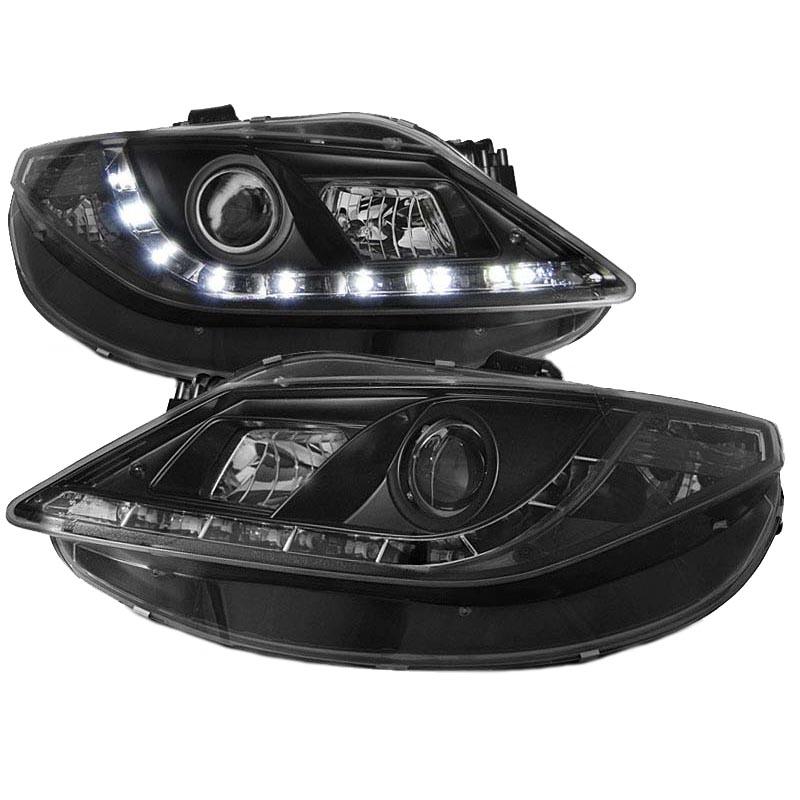 Βλησαρούλης Car Center - Μπροστινά Φανάρια Set Για Seat Ibiza 6J 08-12 DRL Μαύρο H1/H1 Sonar