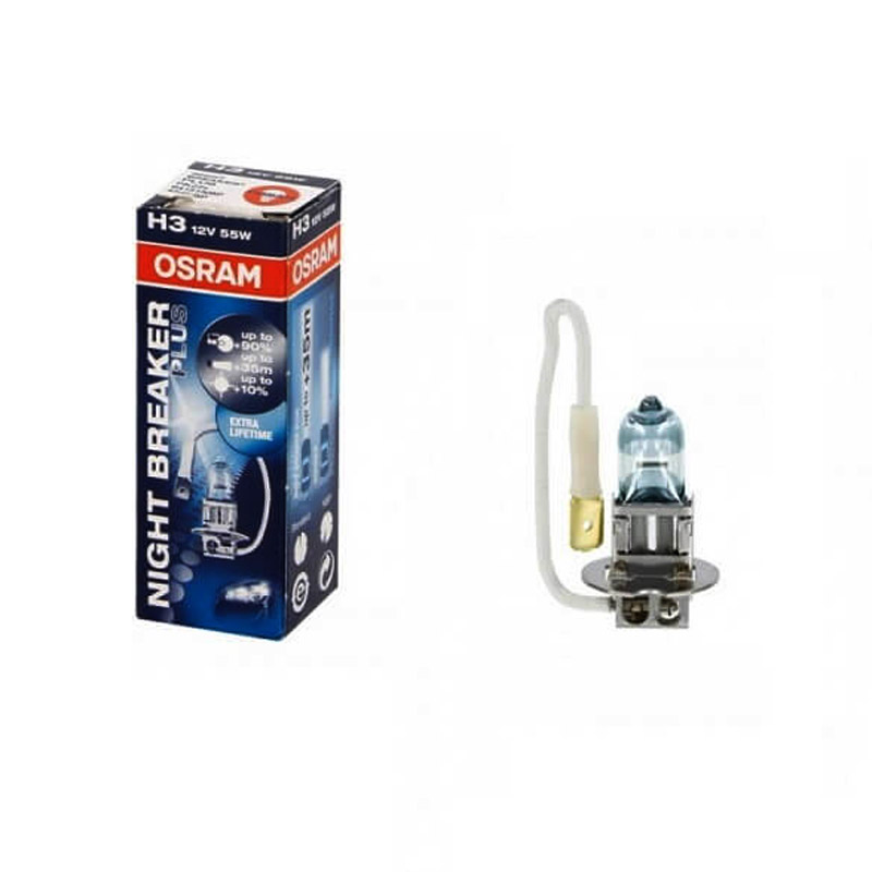 Βλησαρούλης Car Center - Λάμπα Αλογόνου H3 12V 55w Night Braker Plus +90% Osram 64151NBP 1 Τεμάχιο