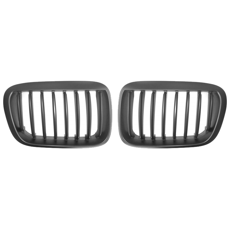 Βλησαρούλης Car Center - Καρδιές Μάσκας Για Bmw 3 E46 99-01 Sedan/Touring/Compact Μαύρο Ματ Με 8 Γραμμές 2 Τεμάχια