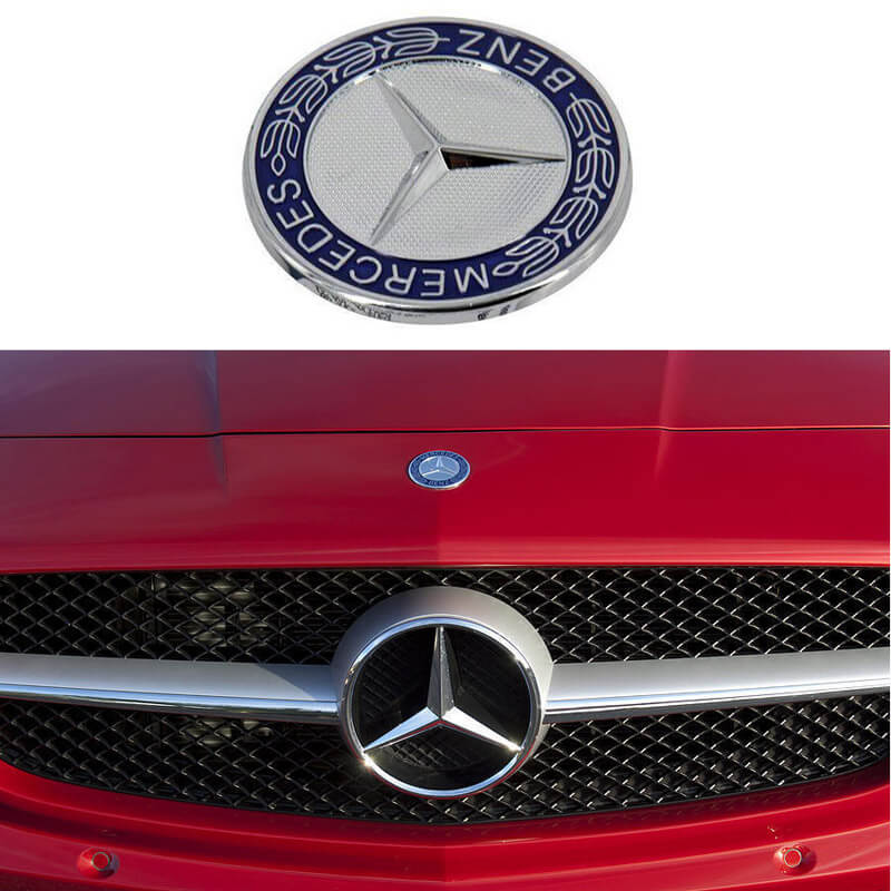 Βλησαρούλης Car Center - Σήμα Τάπα Καπό Mercedes-Benz Γνήσιο A2048170616 / A2128170316 57mm Μπλε