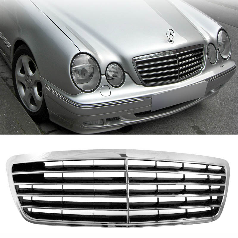 Βλησαρούλης Car Center - Μάσκα Για Mercedes-Benz E-Class W210 99-02 Avantgarde Χρώμιο/Μαύρο 1 Τεμάχιο