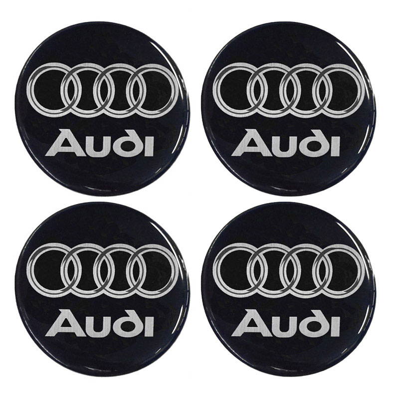 Βλησαρούλης Car Center - Αυτοκόλλητα Κέντρου Ζαντών Audi Από Σμάλτο 60mm Set 4 Τεμάχια