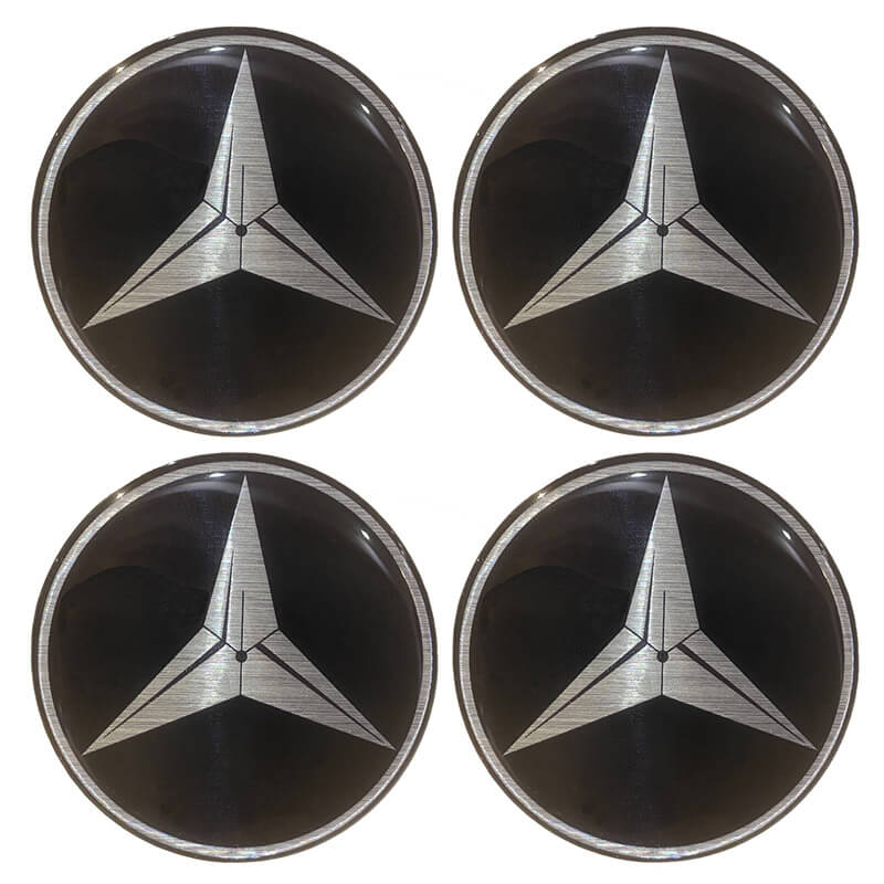 Βλησαρούλης Car Center - Αυτοκόλλητα Κέντρου Ζαντών Mercedes-Benz Από Σμάλτο 60mm Set 4 Τεμάχια