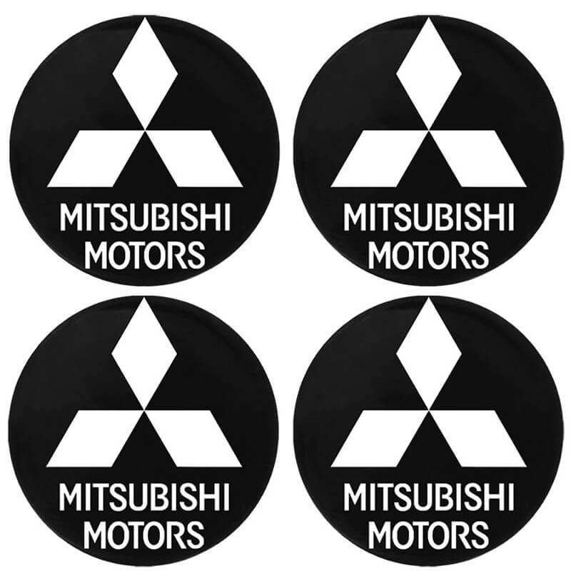 Βλησαρούλης Car Center - Αυτοκόλλητα Κέντρου Ζαντών Mitsubishi Από Σμάλτο 60mm Set 4 Τεμάχια