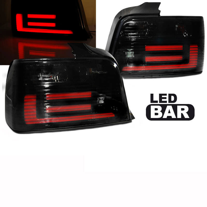 Βλησαρούλης Car Center - Πισινά Φανάρια Set Για Bmw 3 E36 Sedan 90-99 Led Bar Μαύρα/Φιμέ Reliable Auto Parts