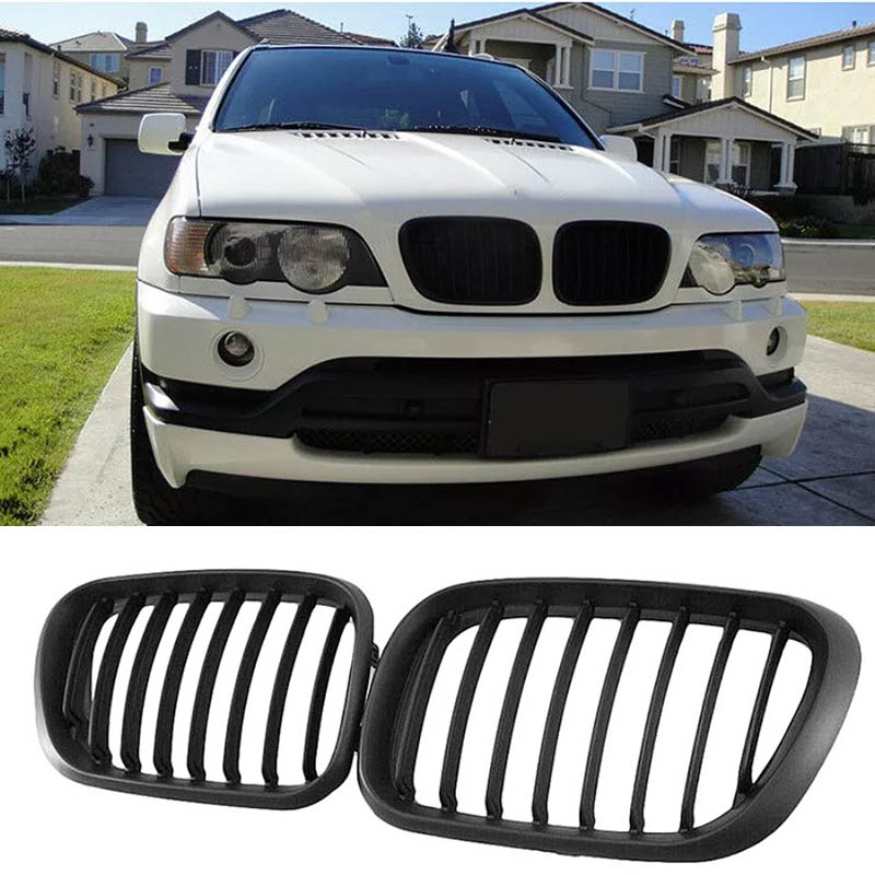 Βλησαρούλης Car Center - Καρδιές Μάσκας Για Bmw X5 E53 99-03 Μαύρο Ματ 2 Τεμάχια