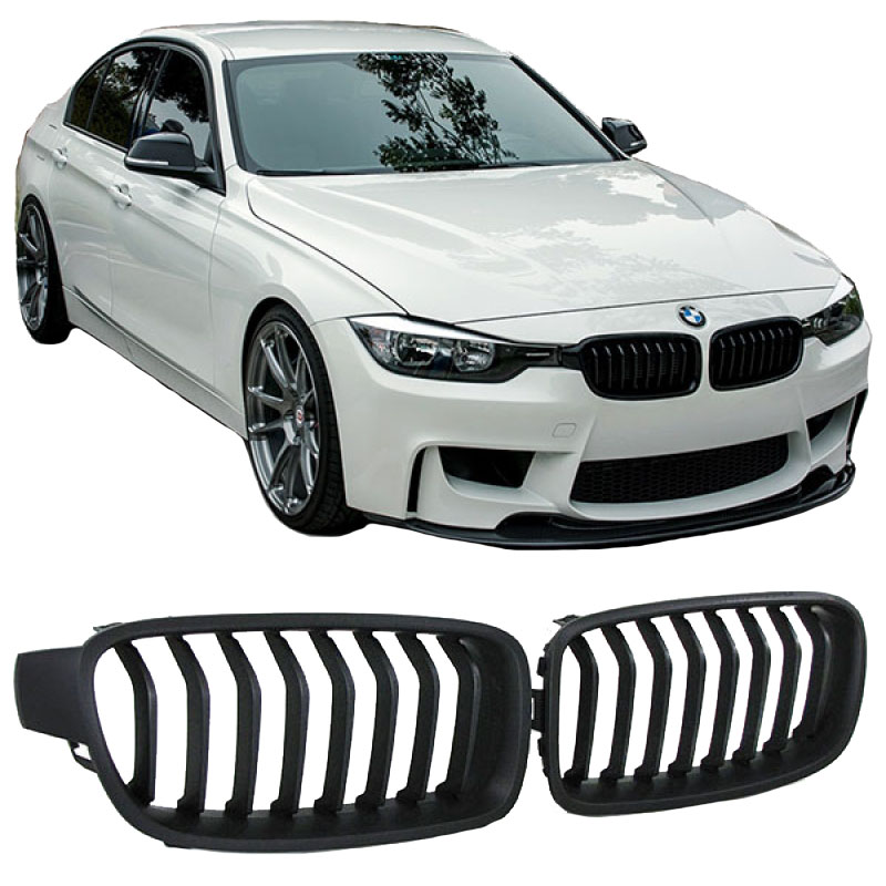 Βλησαρούλης Car Center - Καρδιές Μάσκας Για Bmw 3 F30 / F31 11-18 Μαύρο Ματ 2 Τεμάχια