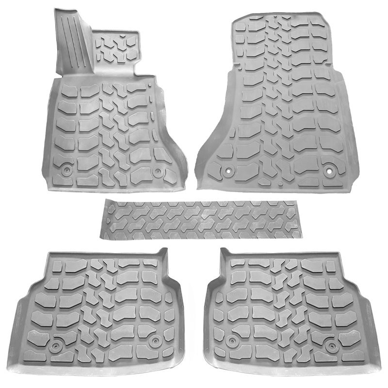 Βλησαρούλης Car Center - Πατάκια Σκαφάκια 3D Από Λάστιχο Για Bmw 7 F01 09-15 "Star Diamond" 5 Τεμάχια Γκρι