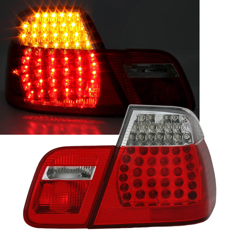 Βλησαρούλης Car Center - Πισινά Φανάρια Set Για Bmw 3 E46 Sedan 01-05 Led Κόκκινο/Crystal Eagle Eyes