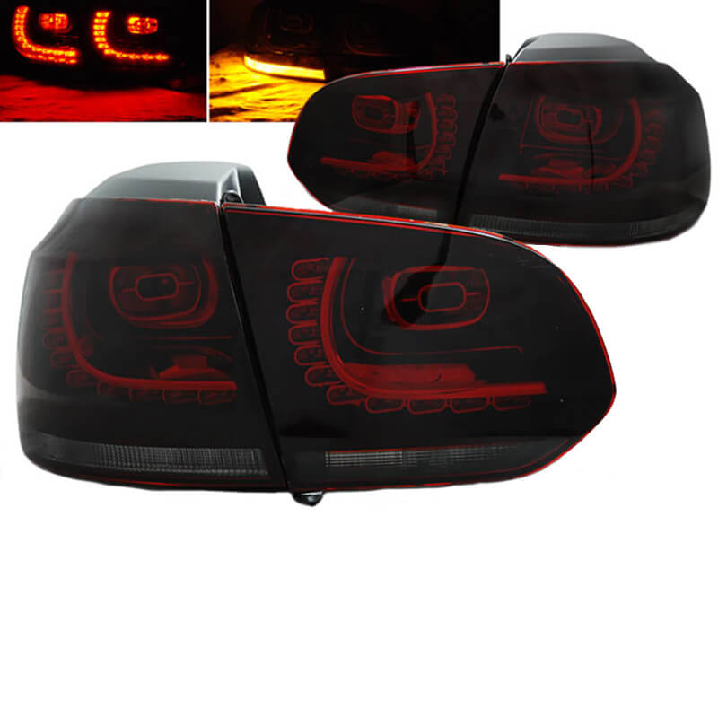 Βλησαρούλης Car Center - Πισινά Φανάρια Set Για Vw Golf VI (6) 08-11 Led GTI / R-Look Κόκκινο/Φιμέ Depo
